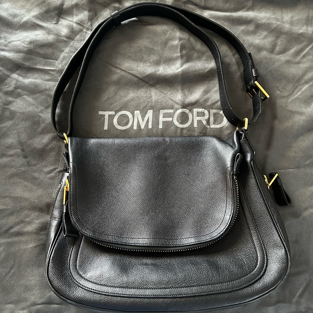 Tom Ford Jennifer Shoulder Bag, black leather